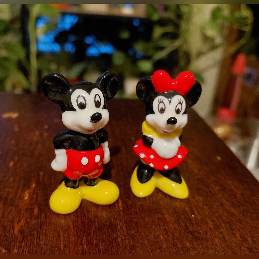 Disney Mickey And Minnie Mouse Bone China Figurines
